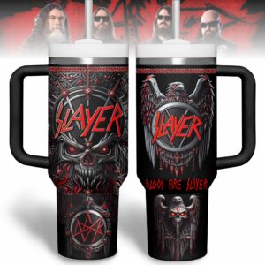 Slayer Music Custom Stanley Quencher 40oz Stainless Steel Tumbler With Handle - Threewoofs