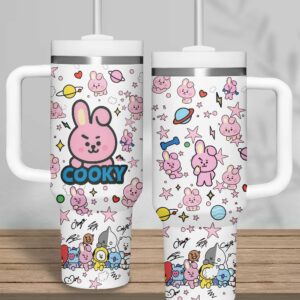 BTS Music Custom Stanley Quencher 40oz Stainless Steel Tumbler With Handle - Threewoofs