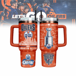 Edmonton Oilers NHL  Custom Stanley Quencher 40oz Stainless Steel Tumbler With Handle - Threewoofs