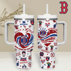 Boston Red Sox MLB Custom Stanley Quencher 40oz Stainless Steel Tumbler With Handle - Threewoofs
