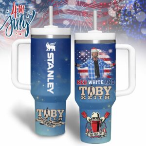 Toby Keith Music Custom Stanley Quencher 40oz Stainless Steel Tumbler With Handle - Threewoofs