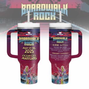 Boardwalk Rock Music Custom Stanley Quencher 40oz Stainless Steel Tumbler With Handle - Threewoofs