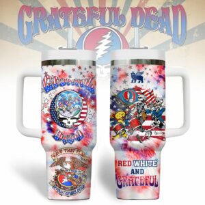 Grateful Dead Music Custom Stanley Quencher 40oz Stainless Steel Tumbler With Handle - Threewoofs