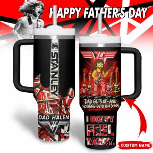 Van Halen Music Custom Stanley Quencher 40oz Stainless Steel Tumbler With Handle - Threewoofs