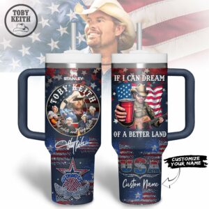Toby Keith Music Custom Stanley Quencher 40oz Stainless Steel Tumbler With Handle - Threewoofs
