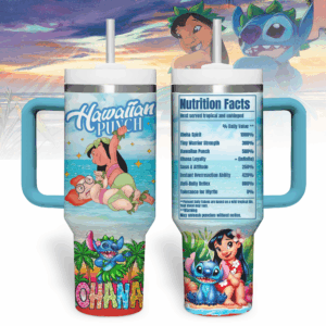 Stitch Cartoon Custom Stanley Quencher 40oz Stainless Steel Tumbler With Handle - Threewoofs