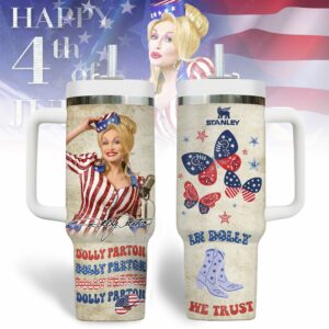 Dolly Parton Music Custom Stanley Quencher 40oz Stainless Steel Tumbler With Handle - Threewoofs
