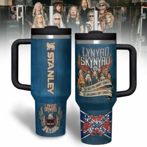 Lynyrd Skynyrd Music Custom Stanley Quencher 40oz Stainless Steel Tumbler With Handle - Threewoofs