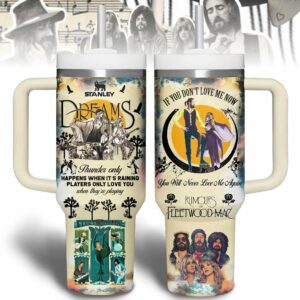 Fleetwood Mac Music Custom Stanley Quencher 40oz Stainless Steel Tumbler With Handle - Threewoofs