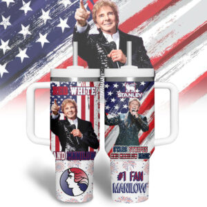 Barry Manilow Music Custom Stanley Quencher 40oz Stainless Steel Tumbler With Handle - Threewoofs