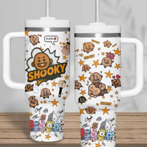 BTS Music Custom Stanley Quencher 40oz Stainless Steel Tumbler With Handle - Threewoofs