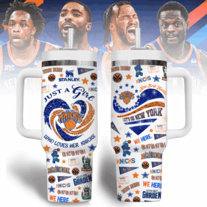 New York Knicks NBA Custom Stanley Quencher 40oz Stainless Steel Tumbler With Handle - Threewoofs