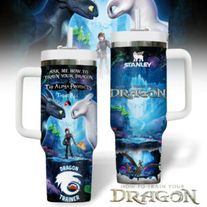 How to Train Your Dragon Movies Custom Stanley Quencher 40oz Stainless Steel Tumbler With Handle - Threewoofs