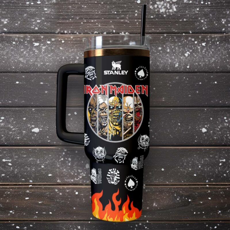 Iron Maiden Music Custom Stanley Quencher 40oz Stainless Steel Tumbler With Handle - Threewoofs - Image 2