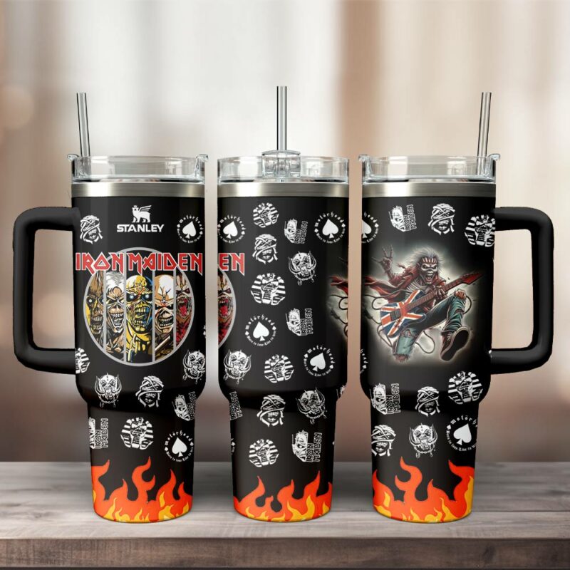 Iron Maiden Music Custom Stanley Quencher 40oz Stainless Steel Tumbler With Handle - Threewoofs - Image 3