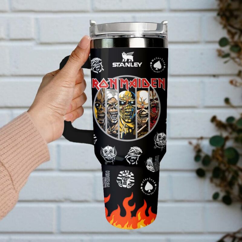 Iron Maiden Music Custom Stanley Quencher 40oz Stainless Steel Tumbler With Handle - Threewoofs - Image 4