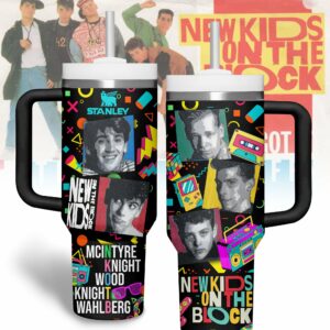 New Kids on the Block Music Custom Stanley Quencher 40oz Stainless Steel Tumbler With Handle - Threewoofs
