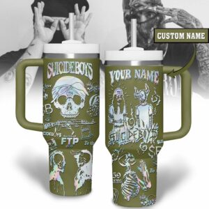 Suicideboys Music Custom Stanley Quencher 40oz Stainless Steel Tumbler With Handle - Threewoofs