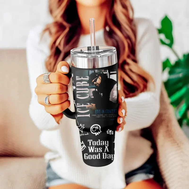 Ice Cube Music Custom Stanley Quencher 40oz Stainless Steel Tumbler With Handle - Threewoofs - Image 3