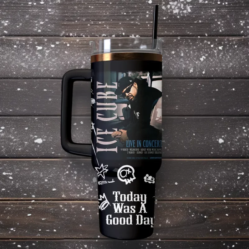 Ice Cube Music Custom Stanley Quencher 40oz Stainless Steel Tumbler With Handle - Threewoofs - Image 2