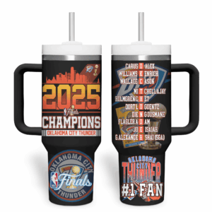 Oklahoma City Thunder NBA Custom Stanley Quencher 40oz Stainless Steel Tumbler With Handle - Threewoofs
