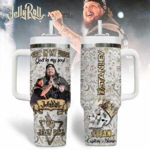 Jelly Roll Music Custom Stanley Quencher 40oz Stainless Steel Tumbler With Handle - Threewoofs