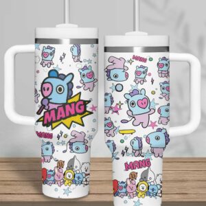 BTS Music Custom Stanley Quencher 40oz Stainless Steel Tumbler With Handle - Threewoofs