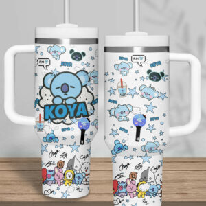 BTS Music Custom Stanley Quencher 40oz Stainless Steel Tumbler With Handle - Threewoofs