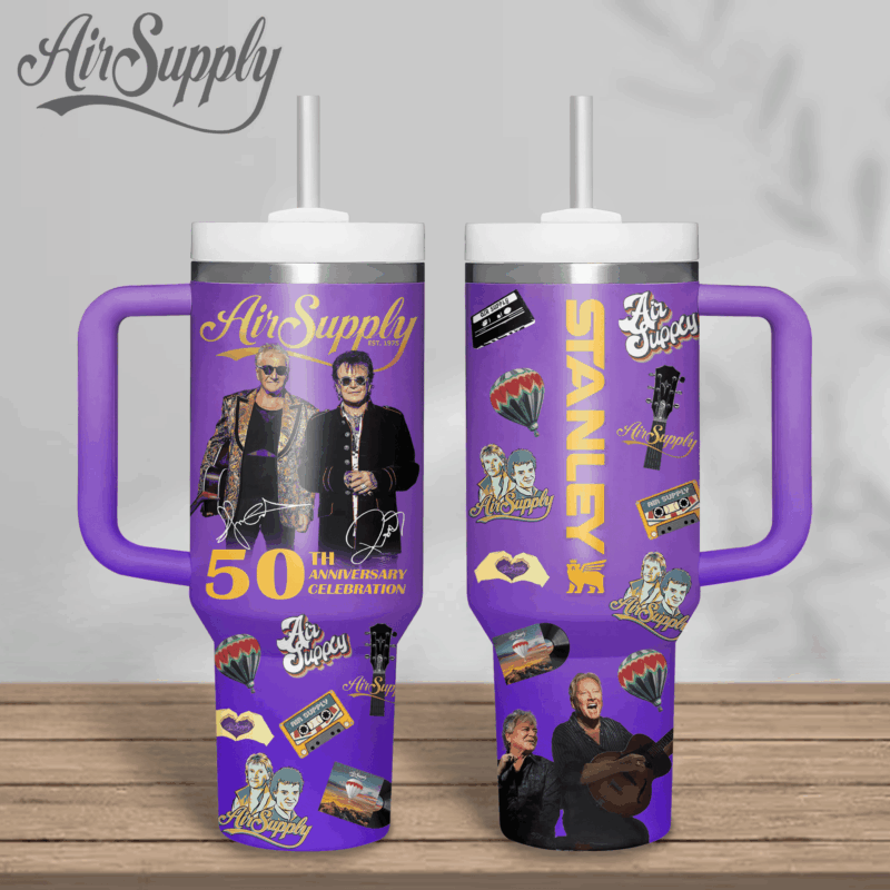 Air Supply Music Custom Stanley Quencher 40oz Stainless Steel Tumbler With Handle - Threewoofs - Image 2