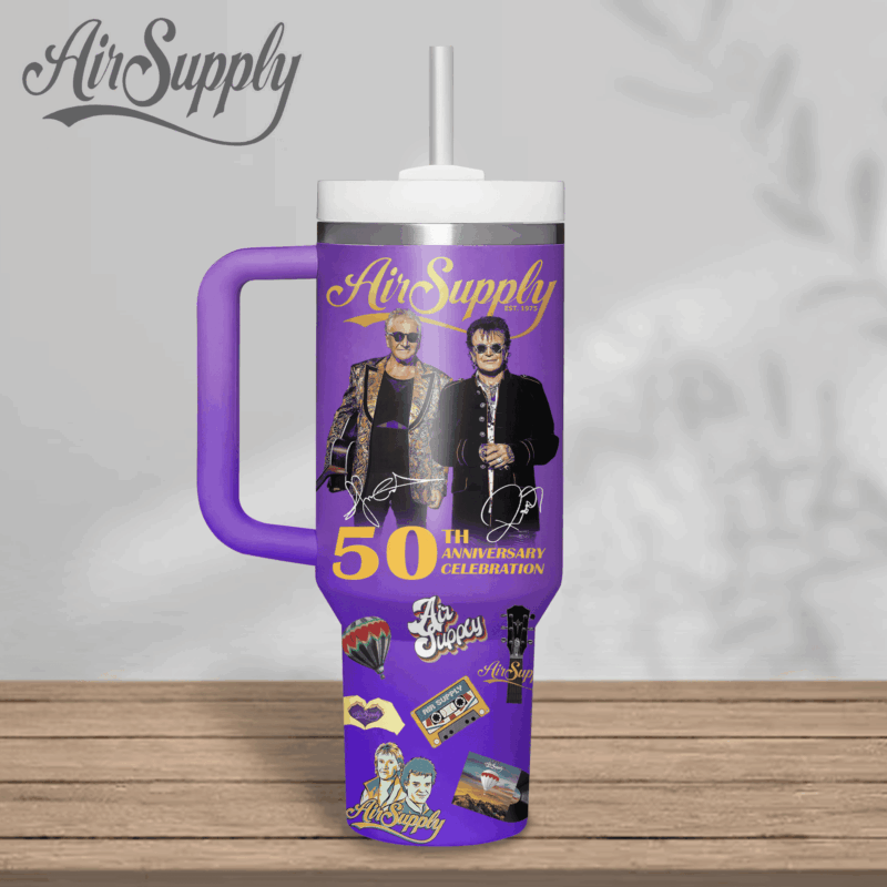 Air Supply Music Custom Stanley Quencher 40oz Stainless Steel Tumbler With Handle - Threewoofs - Image 3