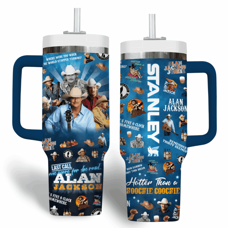 Alan Jackson Music Custom Stanley Quencher 40oz Stainless Steel Tumbler With Handle - Threewoofs - Image 2