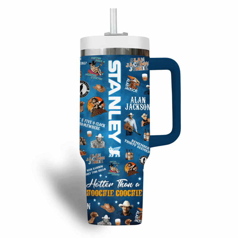 Alan Jackson Music Custom Stanley Quencher 40oz Stainless Steel Tumbler With Handle - Threewoofs - Image 3