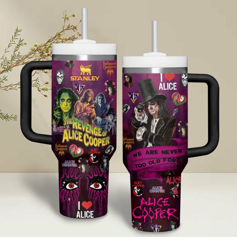 Alice Cooper Music Custom Stanley Quencher 40oz Stainless Steel Tumbler With Handle - Threewoofs - Image 2