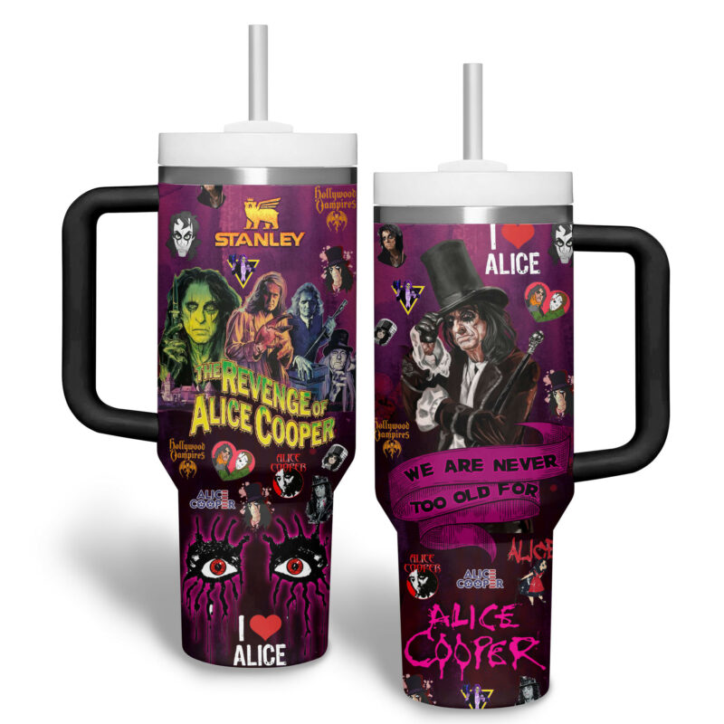 Alice Cooper Music Custom Stanley Quencher 40oz Stainless Steel Tumbler With Handle - Threewoofs - Image 4