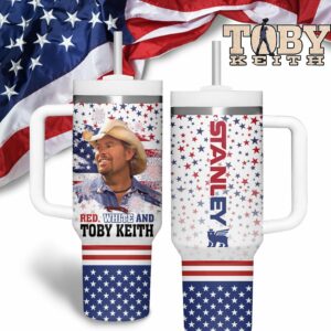 Toby Keith Music Custom Stanley Quencher 40oz Stainless Steel Tumbler With Handle - Threewoofs