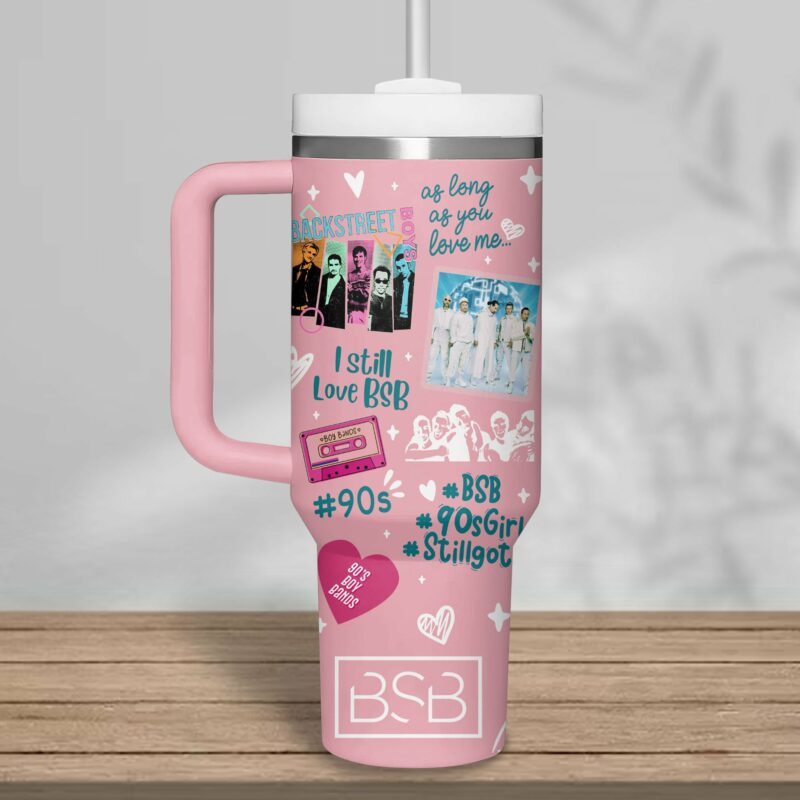 Backstreet Boys Music Custom Stanley Quencher 40oz Stainless Steel Tumbler With Handle - Threewoofs - Image 3