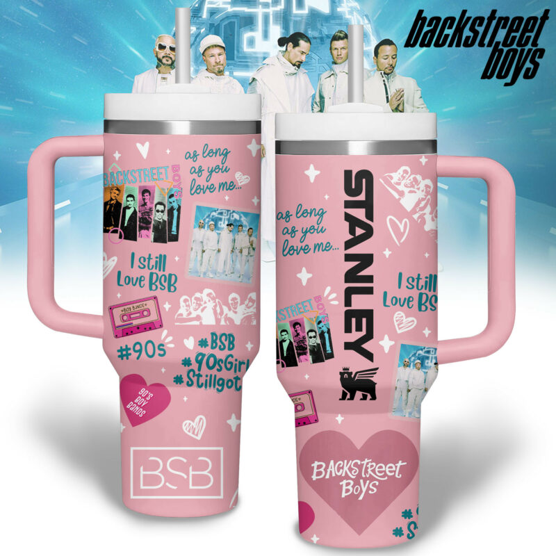 Backstreet Boys Music Custom Stanley Quencher 40oz Stainless Steel Tumbler With Handle - Threewoofs
