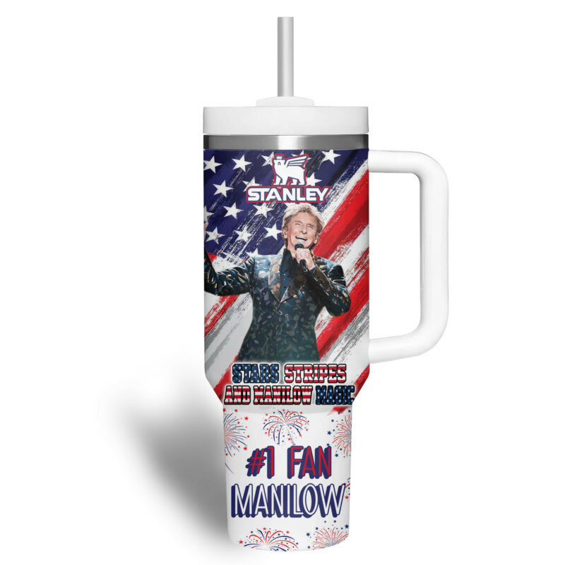 Barry Manilow Music Custom Stanley Quencher 40oz Stainless Steel Tumbler With Handle - Threewoofs - Image 4