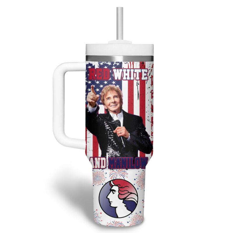 Barry Manilow Music Custom Stanley Quencher 40oz Stainless Steel Tumbler With Handle - Threewoofs - Image 3