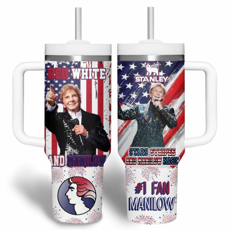 Barry Manilow Music Custom Stanley Quencher 40oz Stainless Steel Tumbler With Handle - Threewoofs - Image 2