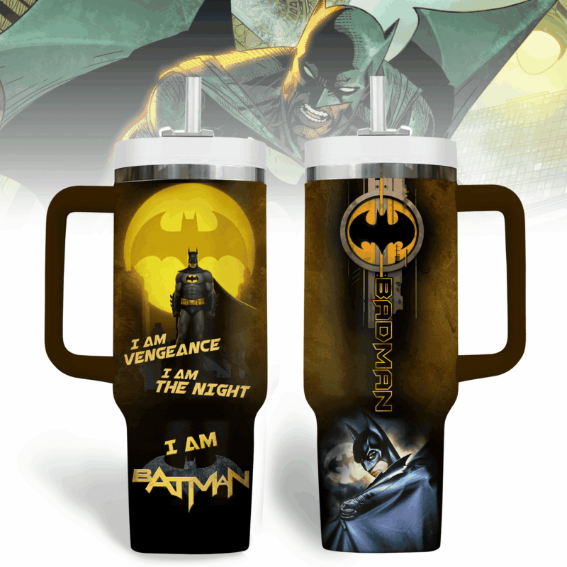 Batman Movies Custom Stanley Quencher 40oz Stainless Steel Tumbler With Handle - Threewoofs