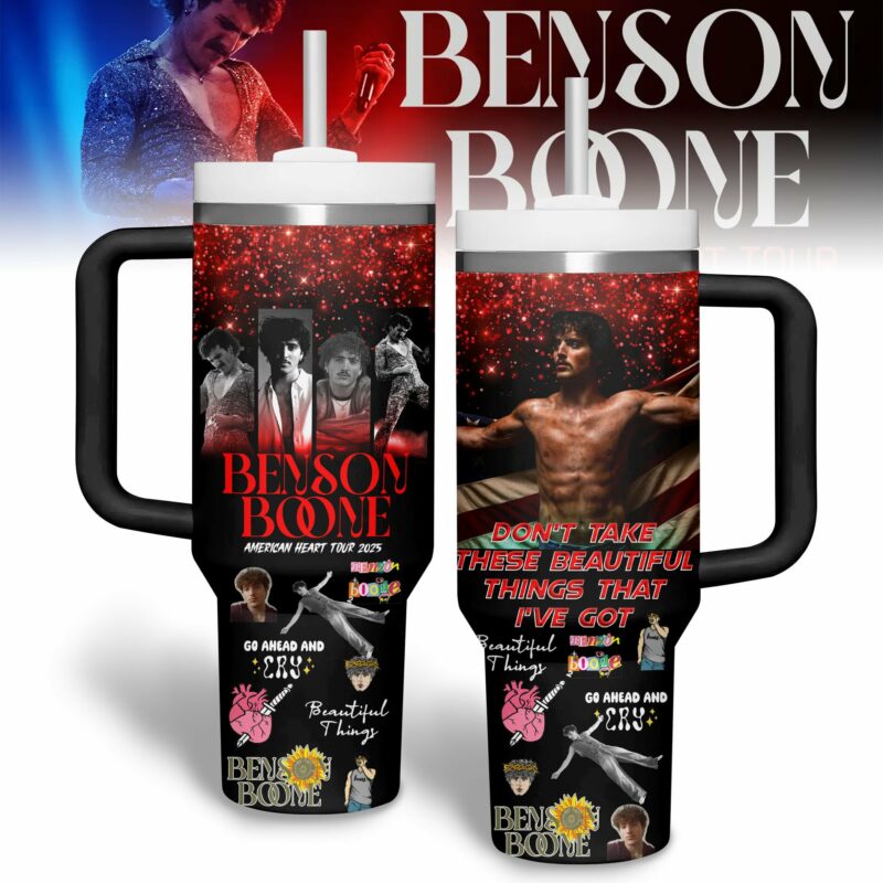 Benson Boone Music Custom Stanley Quencher 40oz Stainless Steel Tumbler With Handle - Threewoofs