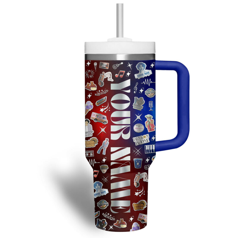 Benson Boone Music Custom Stanley Quencher 40oz Stainless Steel Tumbler With Handle - Threewoofs - Image 4