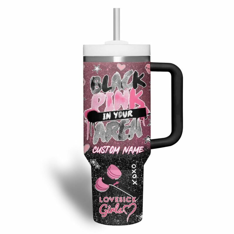 Blackpink Music Custom Stanley Quencher 40oz Stainless Steel Tumbler With Handle - Threewoofs - Image 3