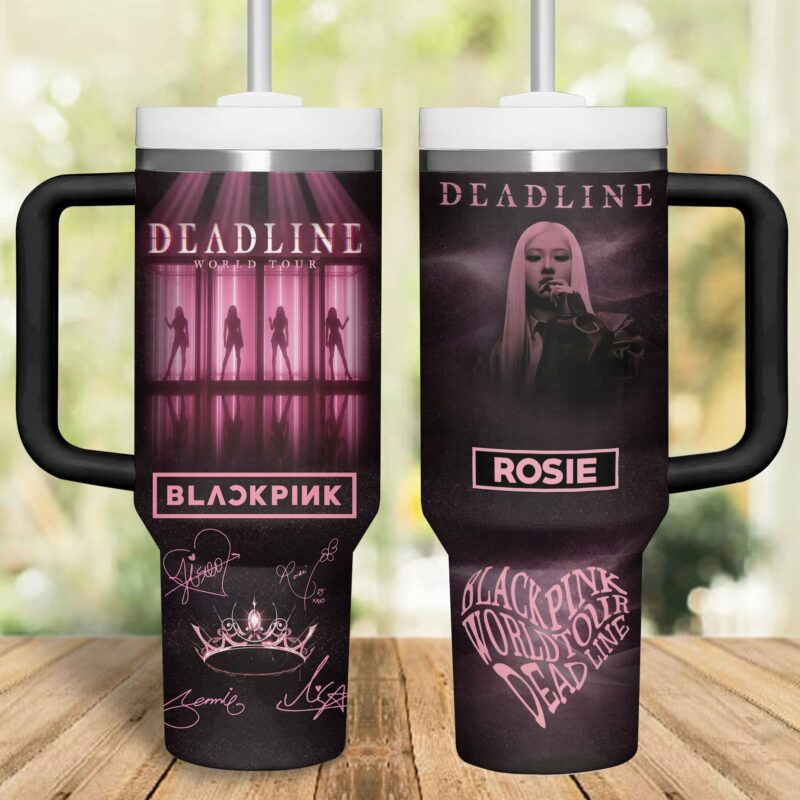 Blackpink Music Custom Stanley Quencher 40oz Stainless Steel Tumbler With Handle - Threewoofs - Image 4