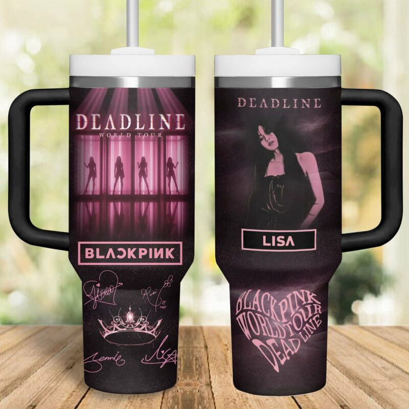 Blackpink Music Custom Stanley Quencher 40oz Stainless Steel Tumbler With Handle - Threewoofs - Image 4