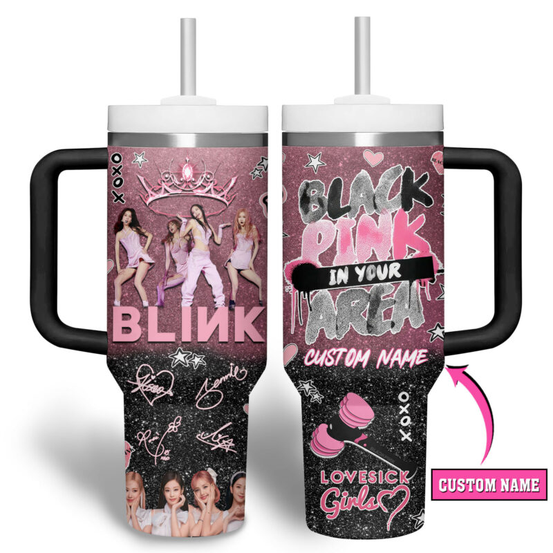 Blackpink Music Custom Stanley Quencher 40oz Stainless Steel Tumbler With Handle - Threewoofs - Image 2