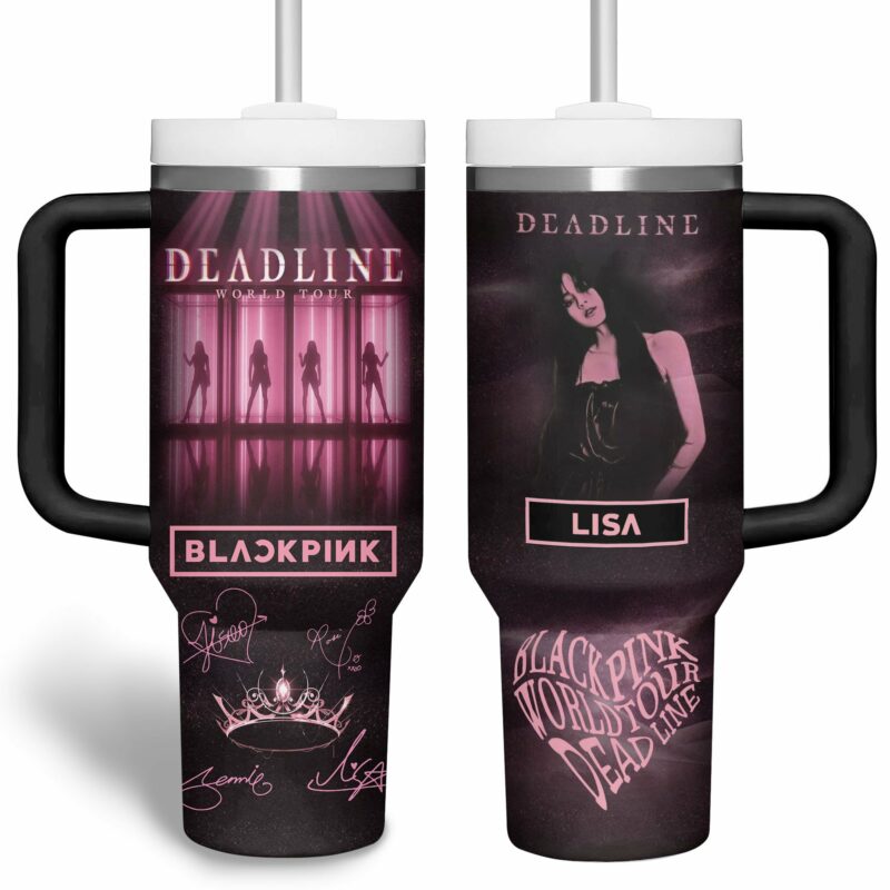 Blackpink Music Custom Stanley Quencher 40oz Stainless Steel Tumbler With Handle - Threewoofs - Image 2