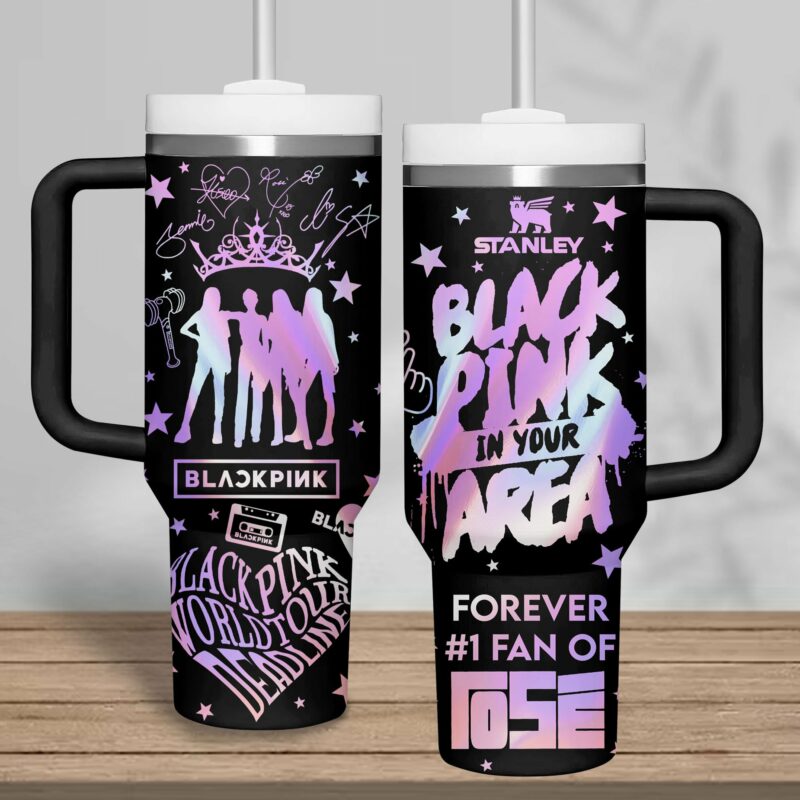 Blackpink Music Custom Stanley Quencher 40oz Stainless Steel Tumbler With Handle - Threewoofs