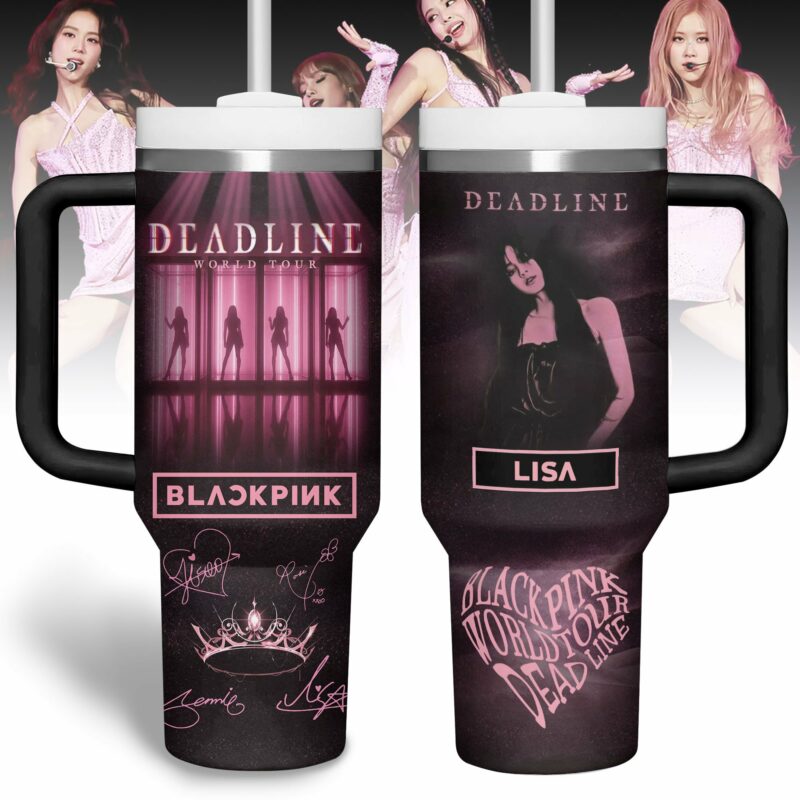 Blackpink Music Custom Stanley Quencher 40oz Stainless Steel Tumbler With Handle - Threewoofs - Image 5